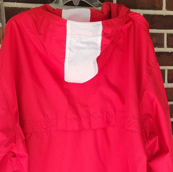 Vintage Red Chaps Jacket Pullover Full Zip Hoodie Windbreaker Toggle Lauren XL - Picture 7 of 8